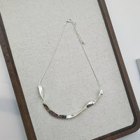 Vintage Sculptural Polished Silver Collar Necklace