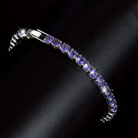 Elegant Boho Purple Zirconia Crystal Tennis Bracelet