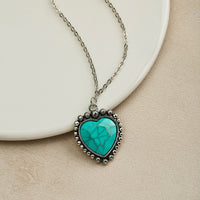 Vintage Bohemian Turquoise Ornament Pendant Necklace