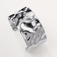 Elegant Polished Sculptural Wide Cuff Bracelet