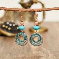 Vintage Red Copper Bohemian Drop Earrings