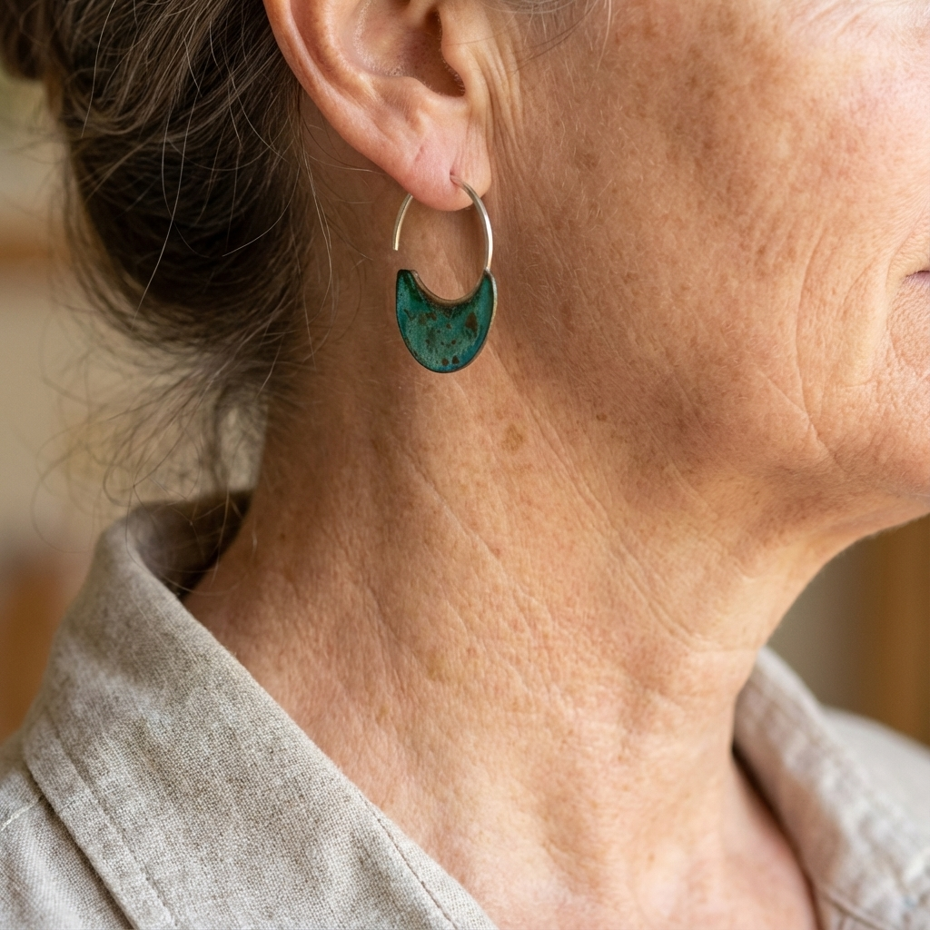 Vintage Worn Turquoise Earrings