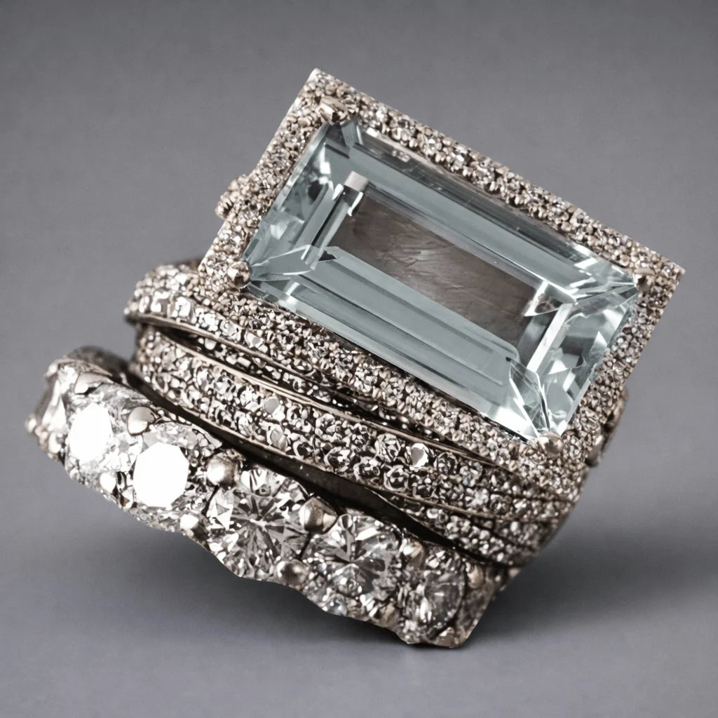 Vintage Silver Turquoise Glass Ring Set