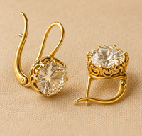 Cassiel Luxe Gold Zirconia Earrings