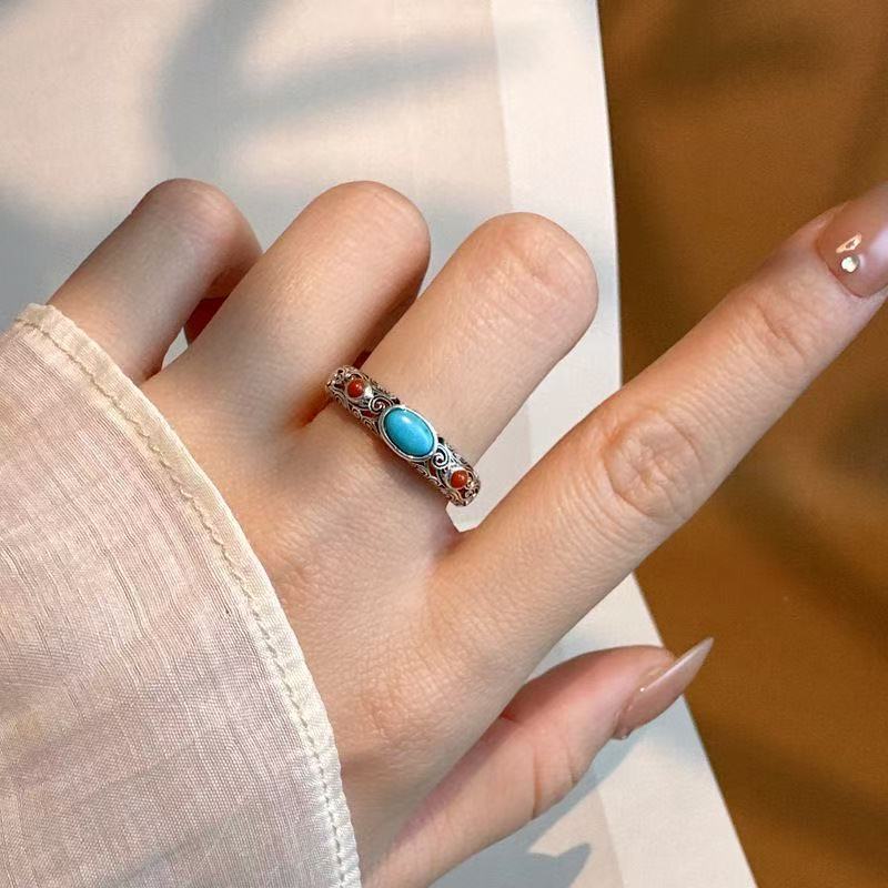 Bohemian Colorful Synthetic Turquoise Ring