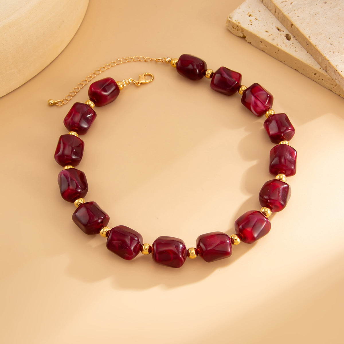 Bohemian Geometric Asymmetrical Beaded Necklace