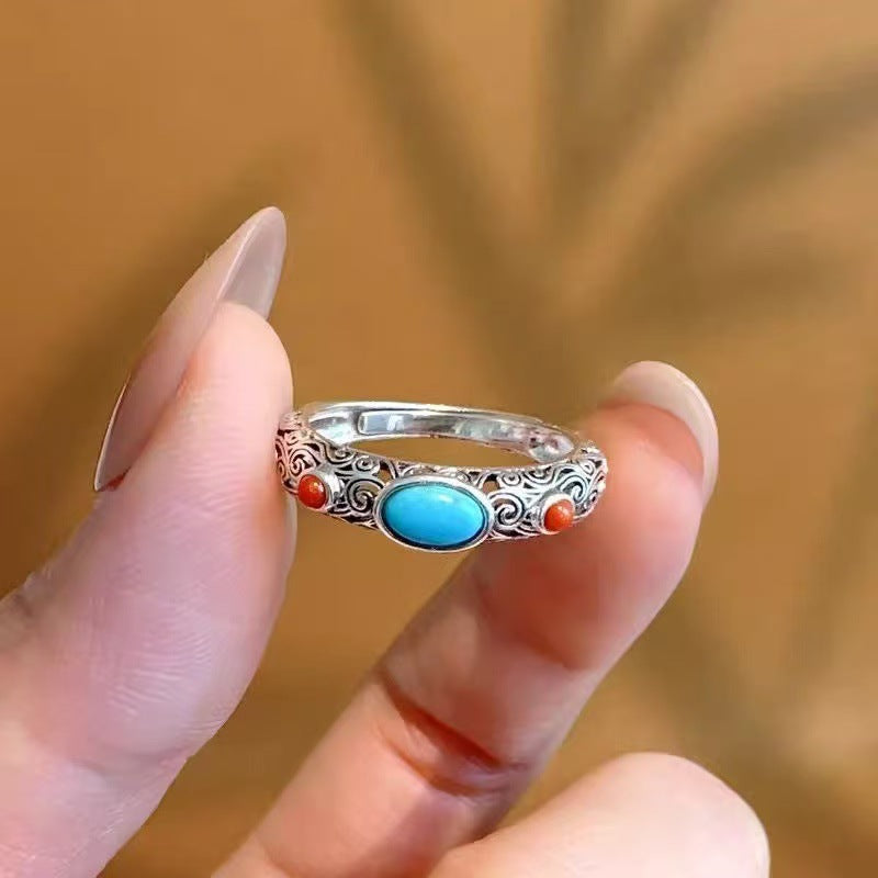 Bohemian Colorful Synthetic Turquoise Ring