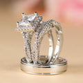 Platinum white diamond three-piece set