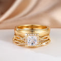 Gold white diamond three-piece set