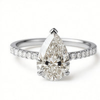 Elegant Gold Plated Water Drop Style Zirconia Inlaid Ring