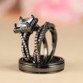 Black gold white diamond three-piece set