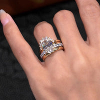 Elegant European Style Stacked Zirconia Diamond Ring