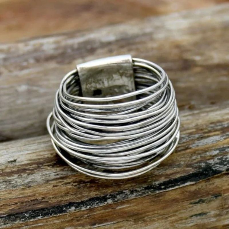 Handmade Silver Design Vintage Wire Wrap Bracelet