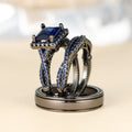 Black gold Blue diamond three-piece set