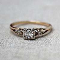Vintage Zirconia Fine Gold Ring
