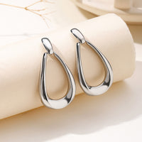 Elegant Classic Polished Zinc Alloy Teardrop Dangle Earrings