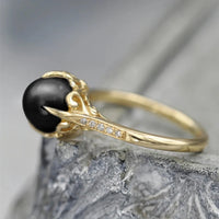 Art Deco Pearl Solitaire Gold Ring
