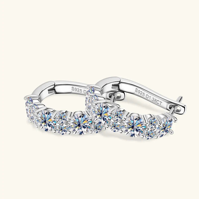 Gold Zirconia Stud Hoop Earrings