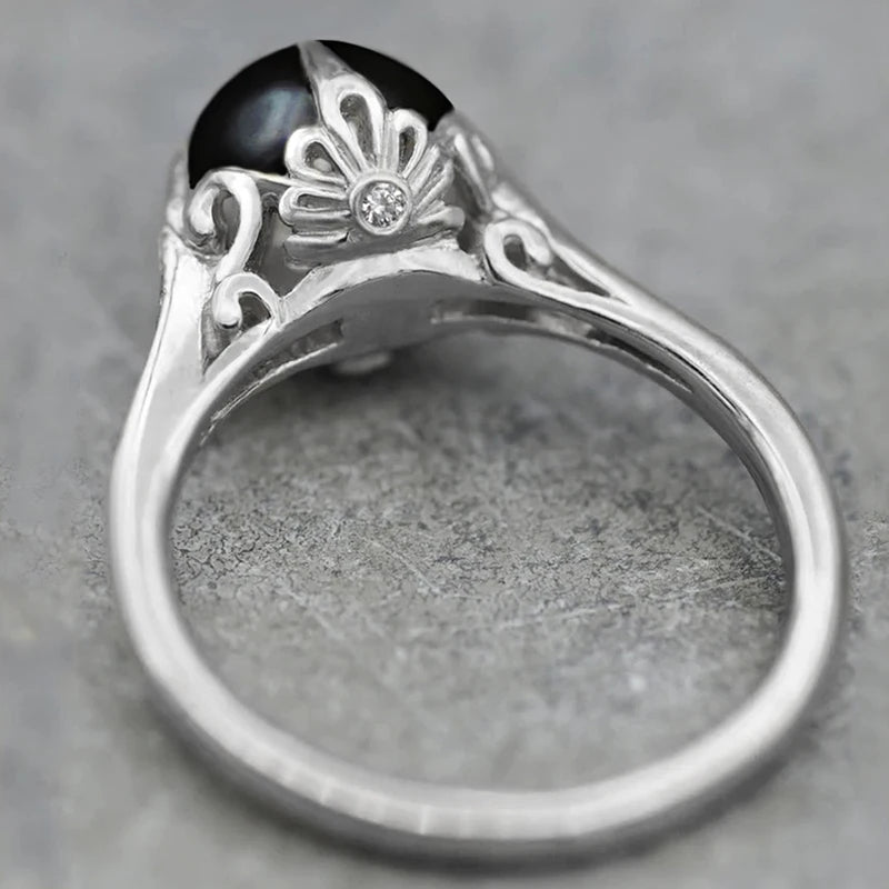 Art Deco Pearl Solitaire Gold Ring