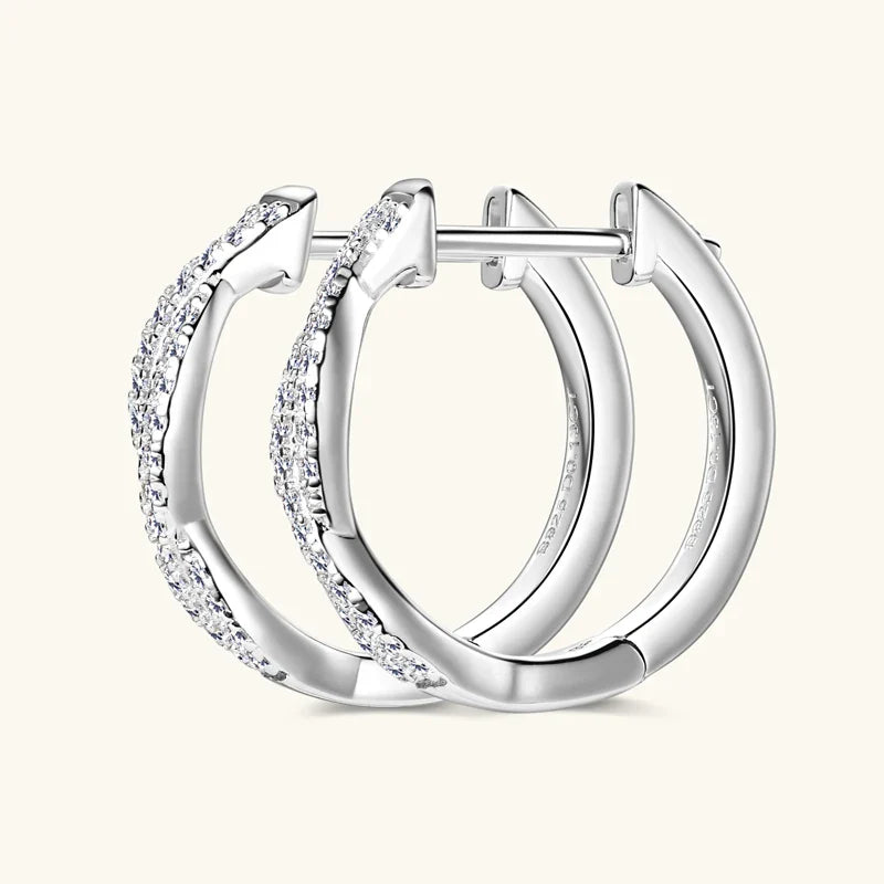 Zirconia Gold Braided Earrings