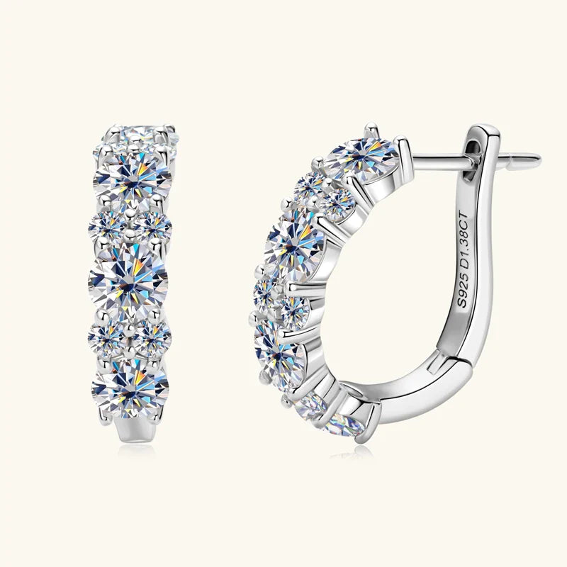 Gold Zirconia Stud Hoop Earrings