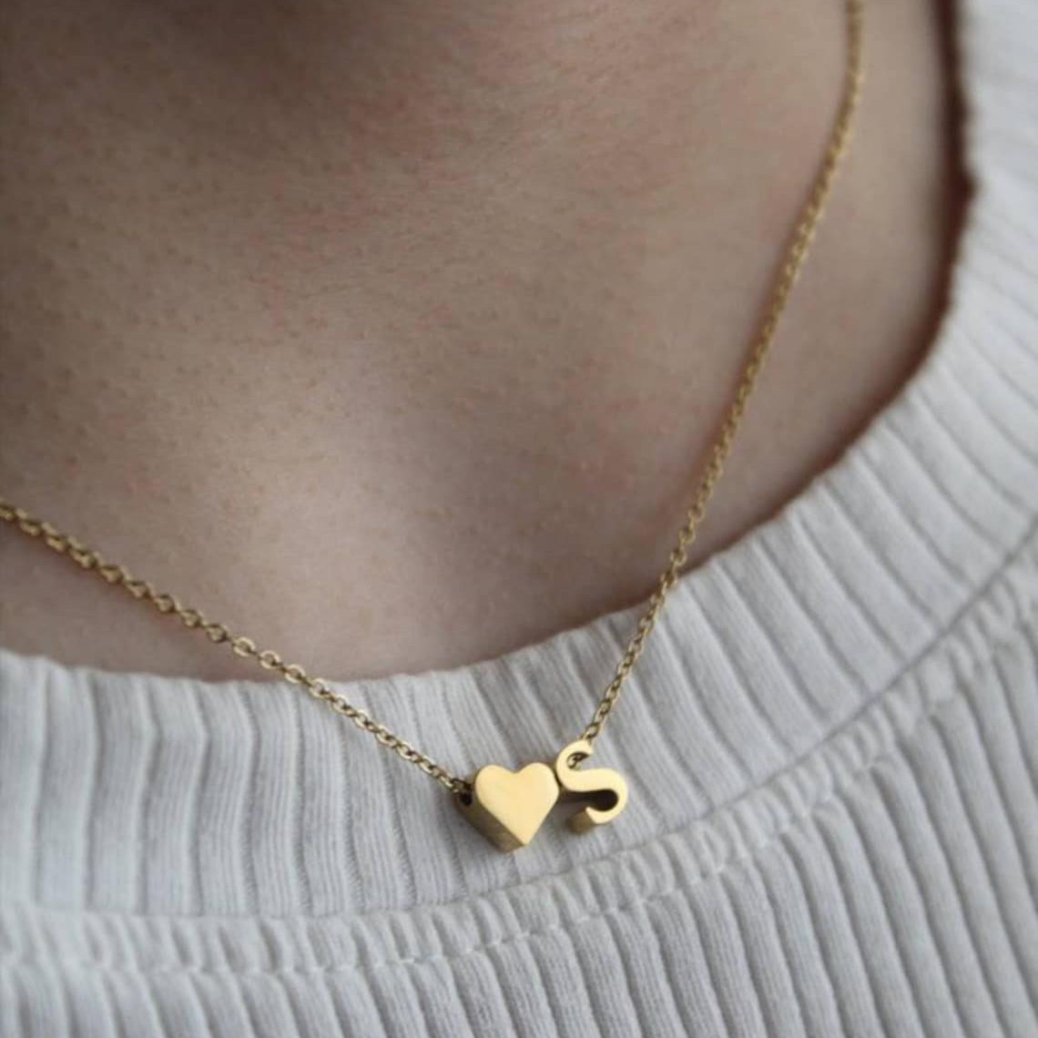 Personalized Letter & Heart Initial Necklace