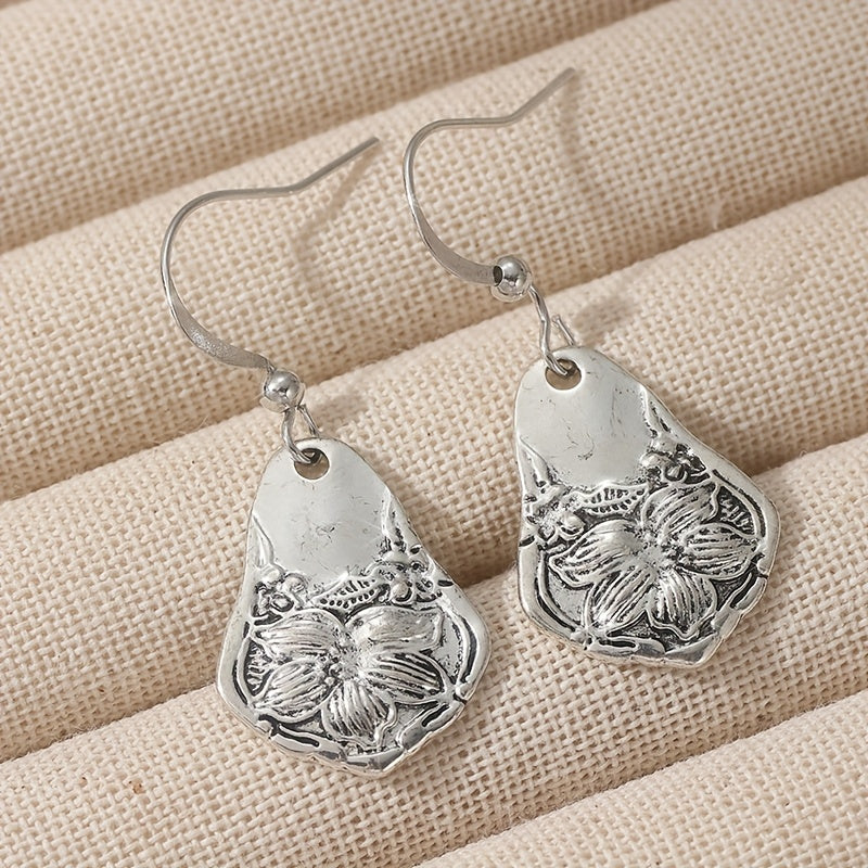 Antique Silvery Spoon Dangle Earrings