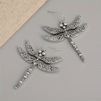 Elegant Vintage Dragonfly Drop Earrings