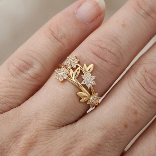 1pc European And Copper Ring Inlaid With Zirconia Rustic Hexagonal Flower Cluster Unisex Stylish Ring Suitable For Parties Daily Wear Christmas Halloween And Holiday Gifts