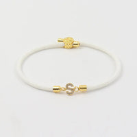 Dainty Personalized Initial Cord Bracelet with Pavé Diamond Charm