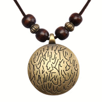 Vintage Twelve Constellations Wooden Beaded Pendant Necklace