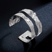 Vintage Stylish Hammered Wide Cuff Bangle Bracelet