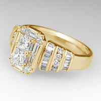 Elegant Silver Plated Bridal Style Square Zirconia Ring