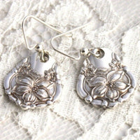 Antique Silvery Spoon Dangle Earrings