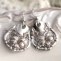 Antique Silvery Spoon Dangle Earrings
