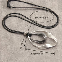 Elegant Modern Mixed-Metal Abstract Pendant Necklace