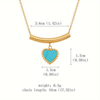 Bohemian Heart Shaped Turquoise Pendant Necklace
