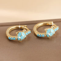 Vintage Turtle Earrings with Synthetic Turquoise