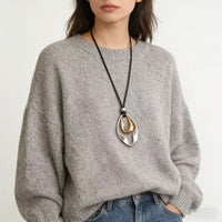 Elegant Adjustable Sculptural Twisted Teardrop Pendant Necklace