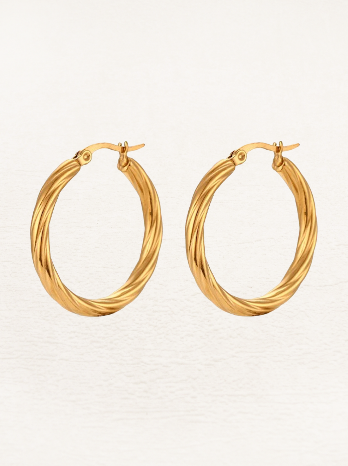 Blake Twisted Earrings Gold 35 mm