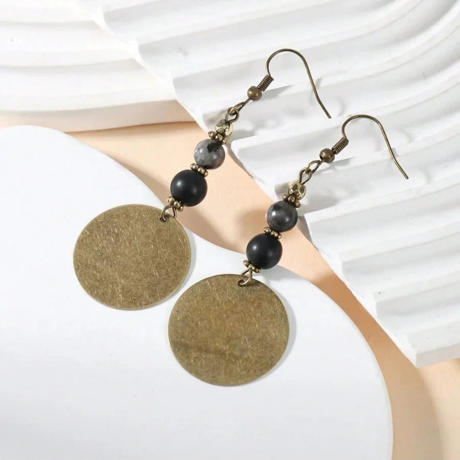 Bohemian Antique Bronze Beaded Dangle Drop Earrings