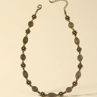 Bohemian Floral Swirl Spiral Pattern Short Choker Necklace