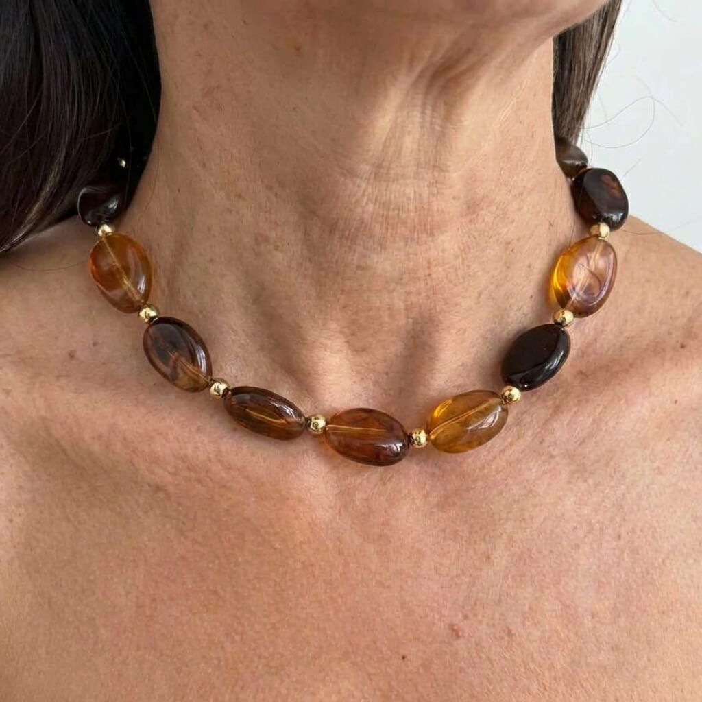 Bohemian Geometric Asymmetrical Beaded Necklace