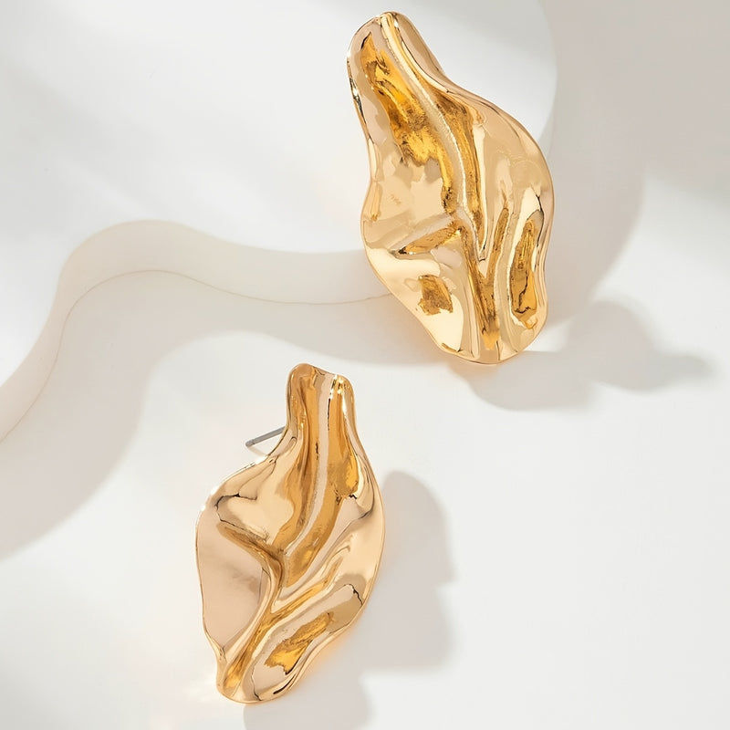 Bohemian Gold Plated Irregular Geometric Stud Earrings
