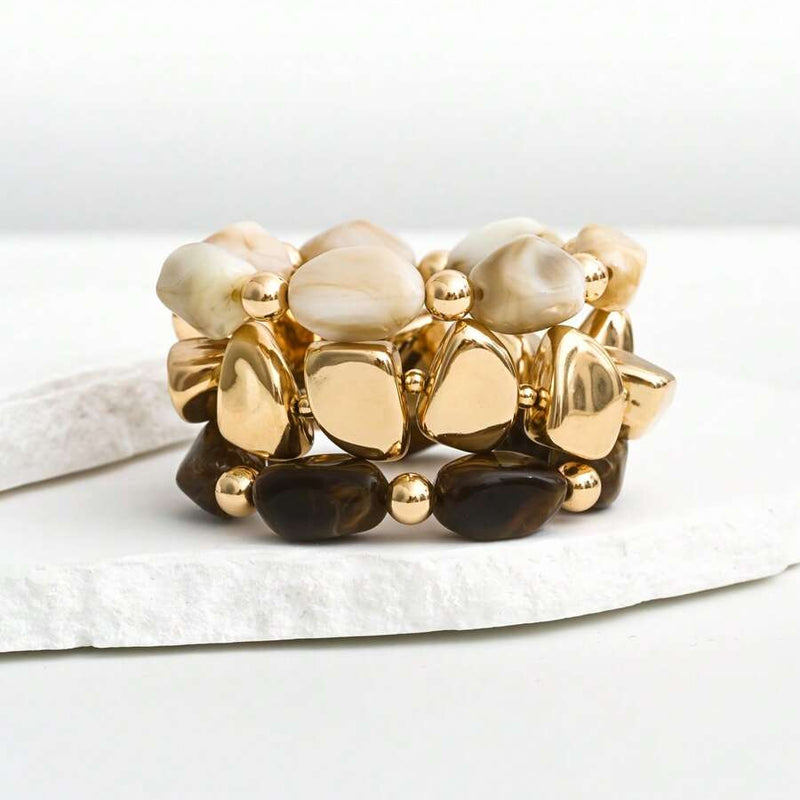 Bohemian Retro Geometric Thick Acrylic Beaded Bracelet