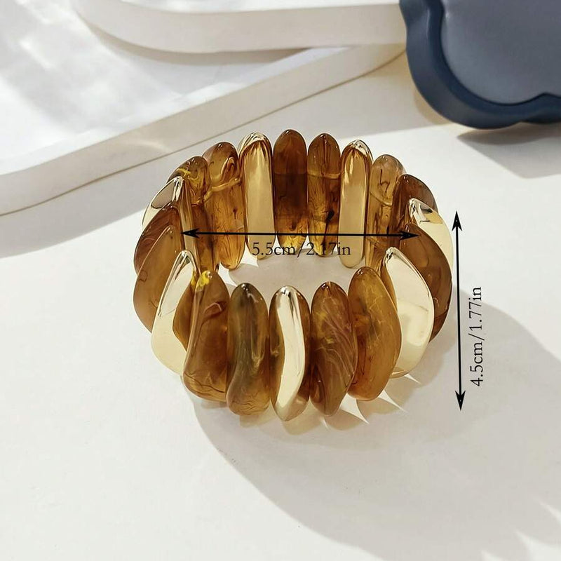 Bohemian Retro Geometric Thick Acrylic Beaded Bracelet