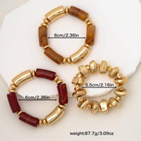 Bohemian Retro Geometric Thick Acrylic Beaded Bracelet
