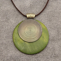 Bohemian Retro Style Spiral Medallion Pendant Long Necklace