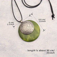 Bohemian Retro Style Spiral Medallion Pendant Long Necklace