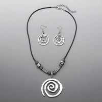 Bohemian Spiral Necklace and Earrings Set